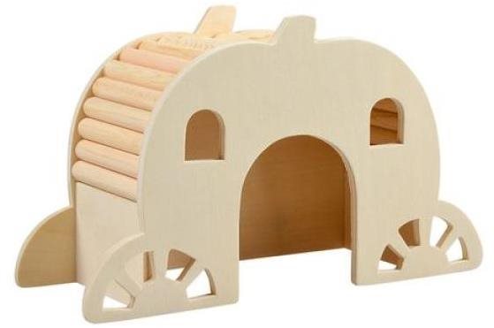 DUVO+ Drevený domček/most S 15 × 7 × 9 cm Domček pre hlodavce