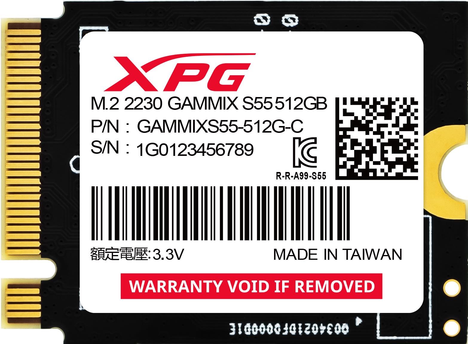 ADATA XPG GAMMIX S55 512GB SSD meghajtó