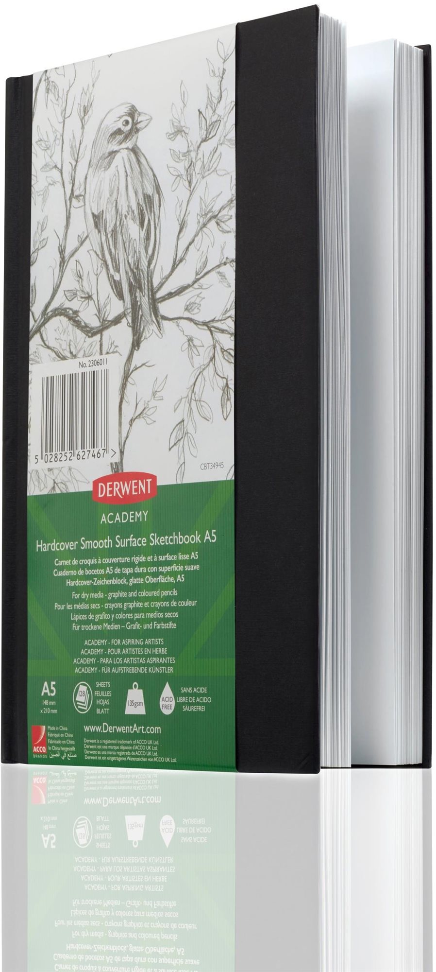 DERWENT Academy Hardcover Sketchbook A5/128 listov 135 g/m2 Skicár