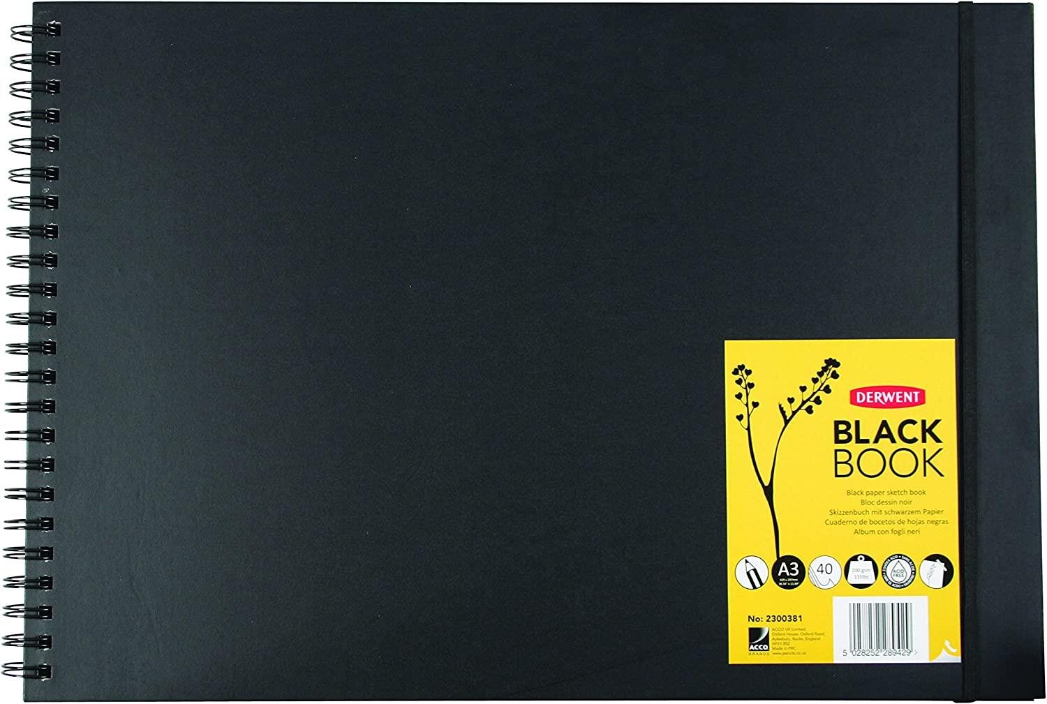 DERWENT Black Book A3/40 listov/200 g/m2 Skicár