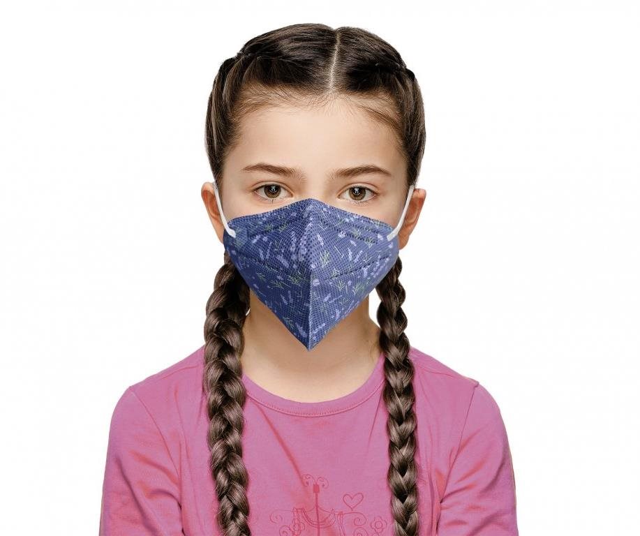 10× Český respirátor FFP2 pre deti – Levanduľa Respirátor