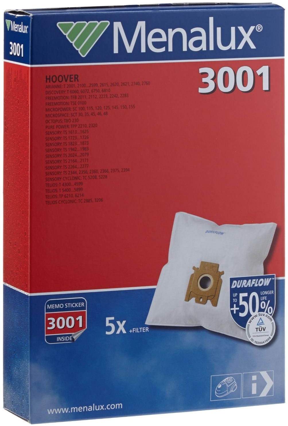 MENALUX 3001 Staubsauger-Beutel