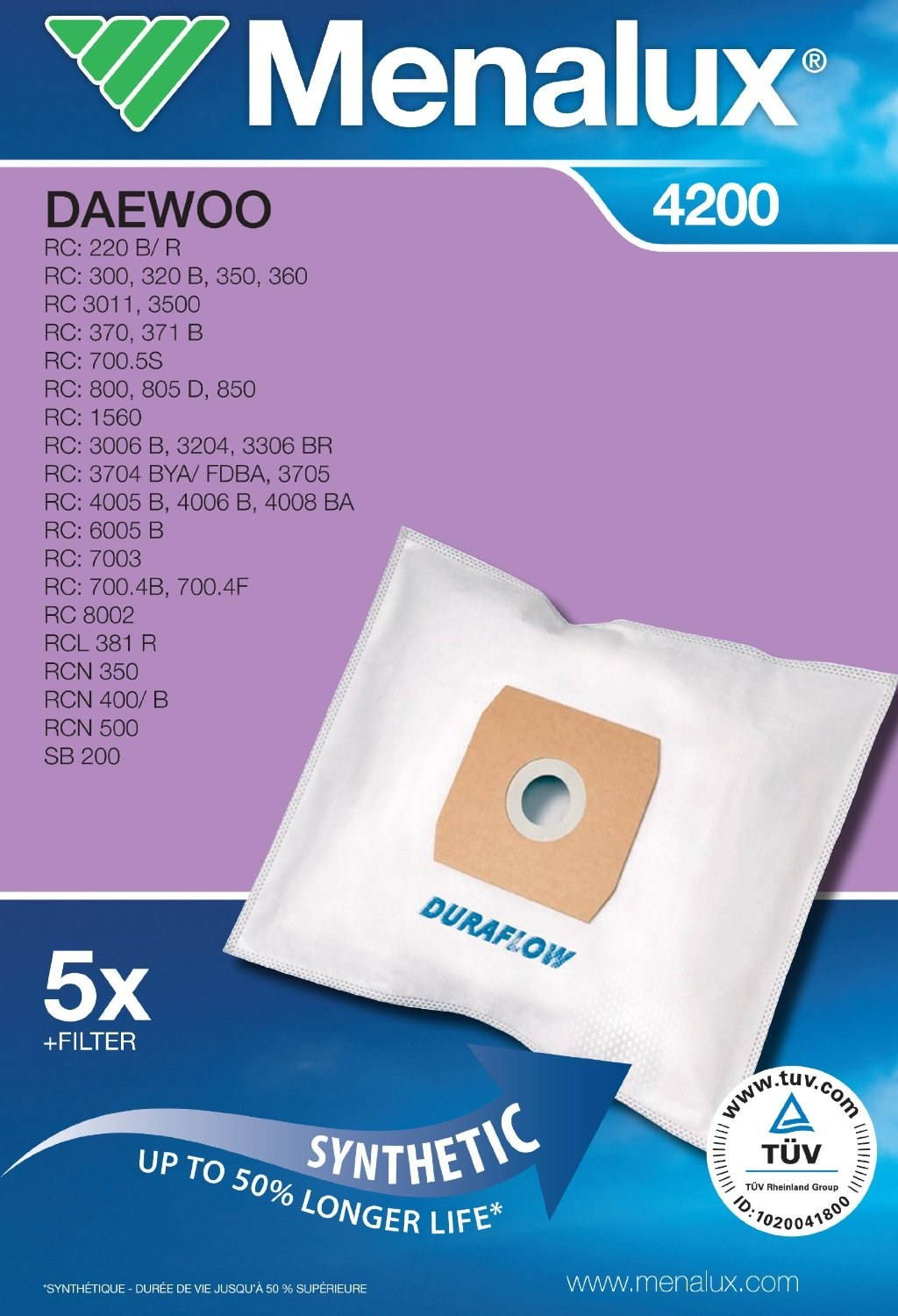 MENALUX 4200 Staubsauger-Beutel