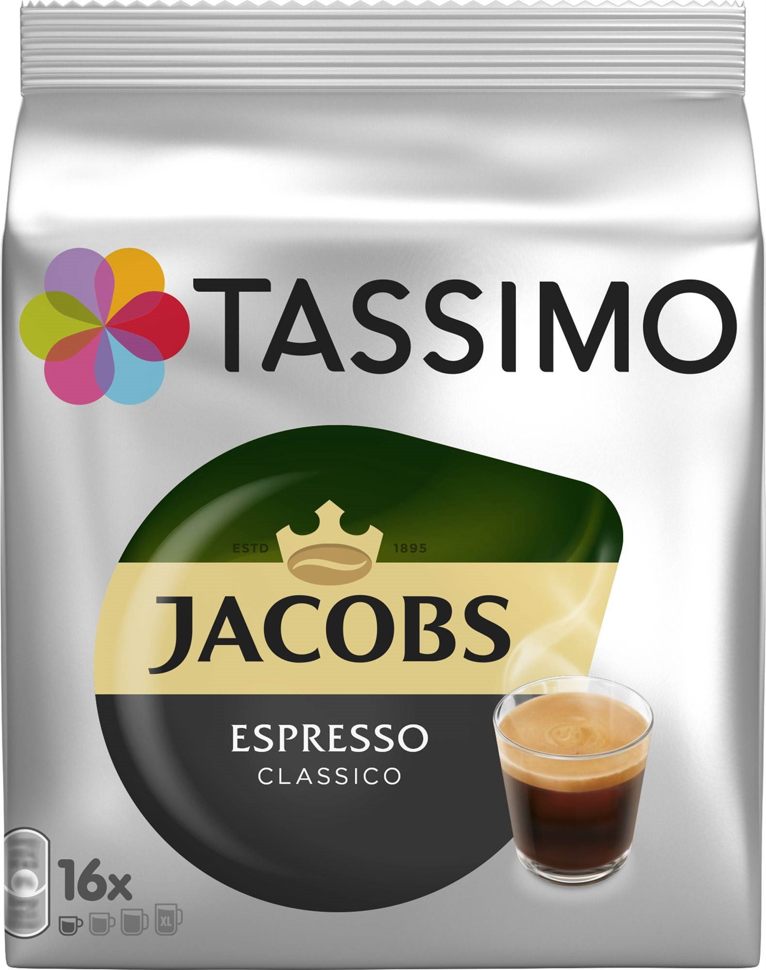 TASSIMO kapsuly Jacobs Espresso 16 nápojov Kávové kapsuly