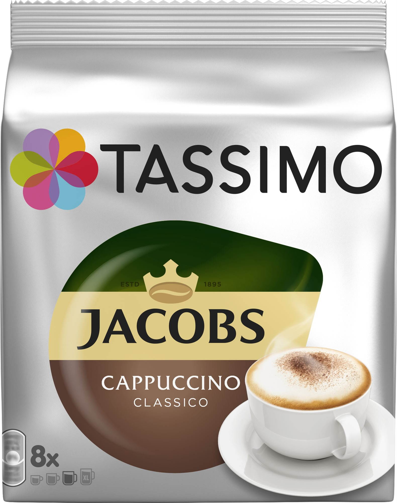 TASSIMO kapsle Jacobs Cappuccino 8 nápojů Kávové kapsle