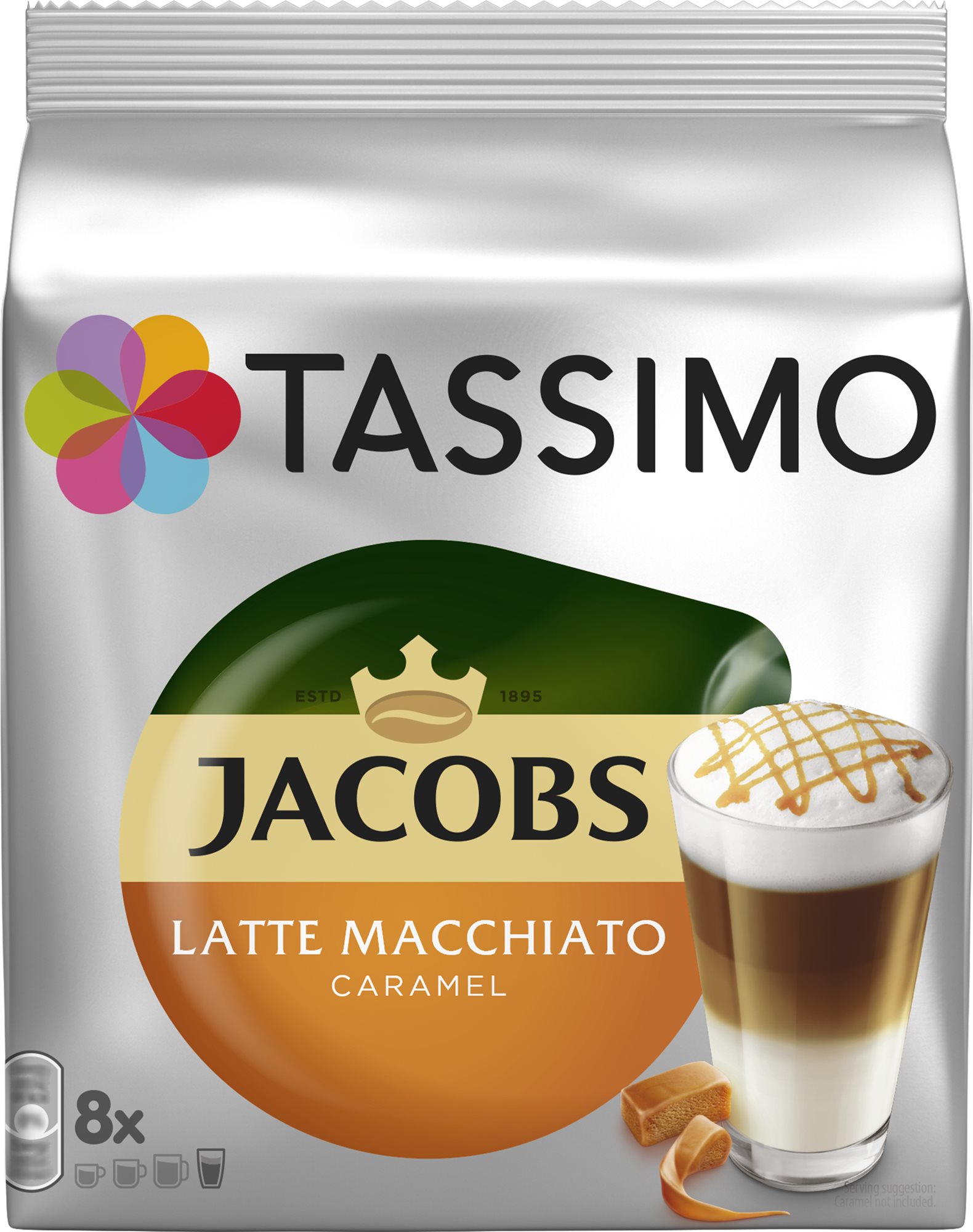 TASSIMO Kapseln Jacobs Latte Macchiato Caramel 8 Getränke...