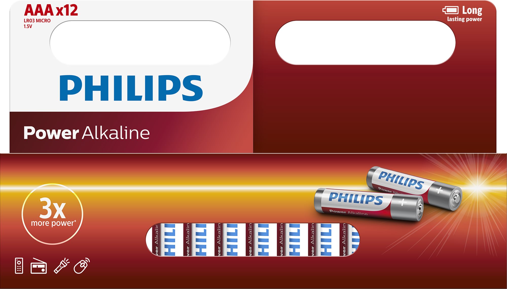 Philips LR03P12W 12pcs en paquet Pile