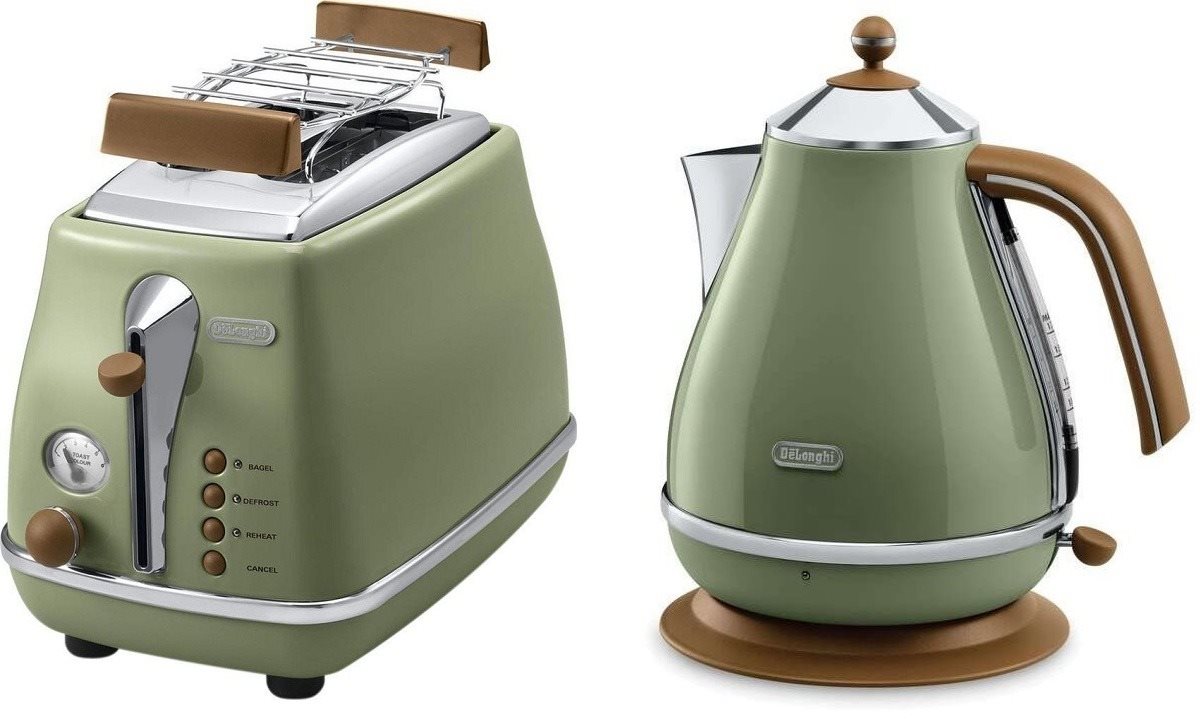De'Longhi Icona Vintage KBOV 2001.GR + CTOV 2103.GR Frühstücksset