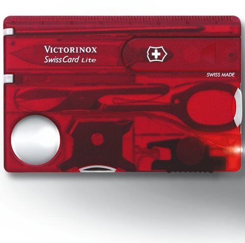 VICTORINOX Swiss Card Lite Translucent červený Multitool