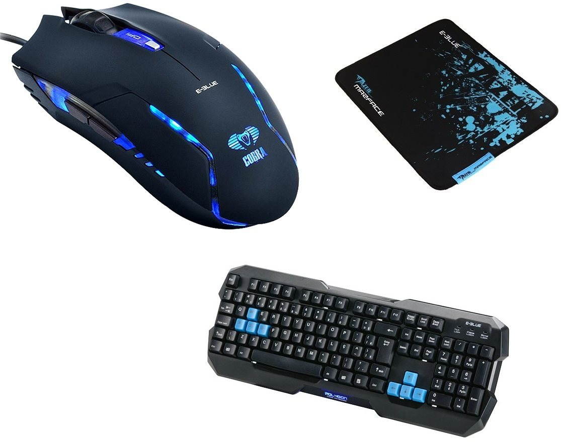 E-Blue Polygon Keyboard and Cobra II Mouse Keyboard and Mouse Set