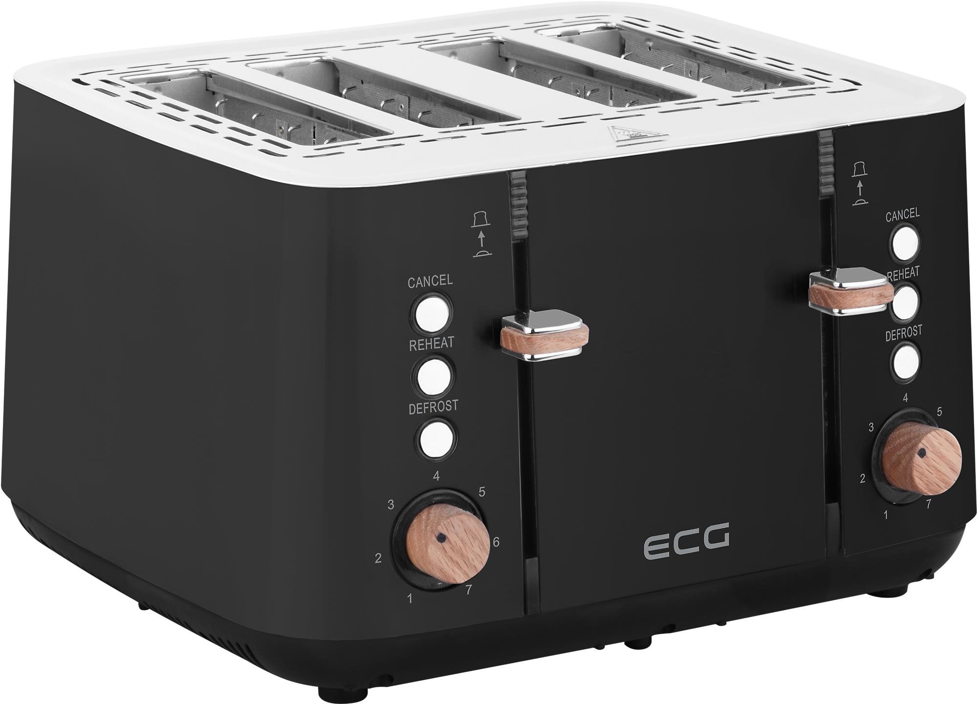 ECG ST 4768 Timber Black Toaster