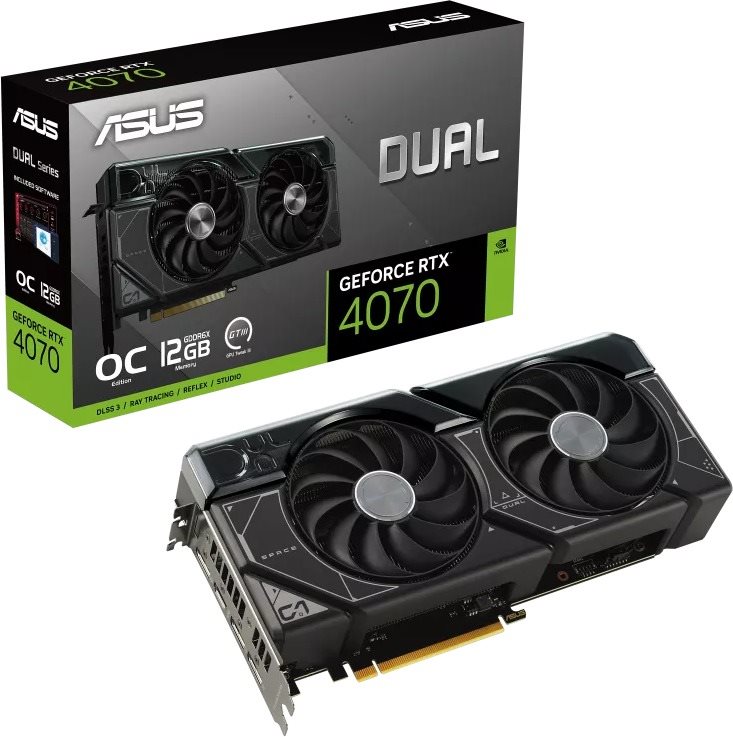 ASUS DUAL GeForce RTX 4070 O12G Videókártya