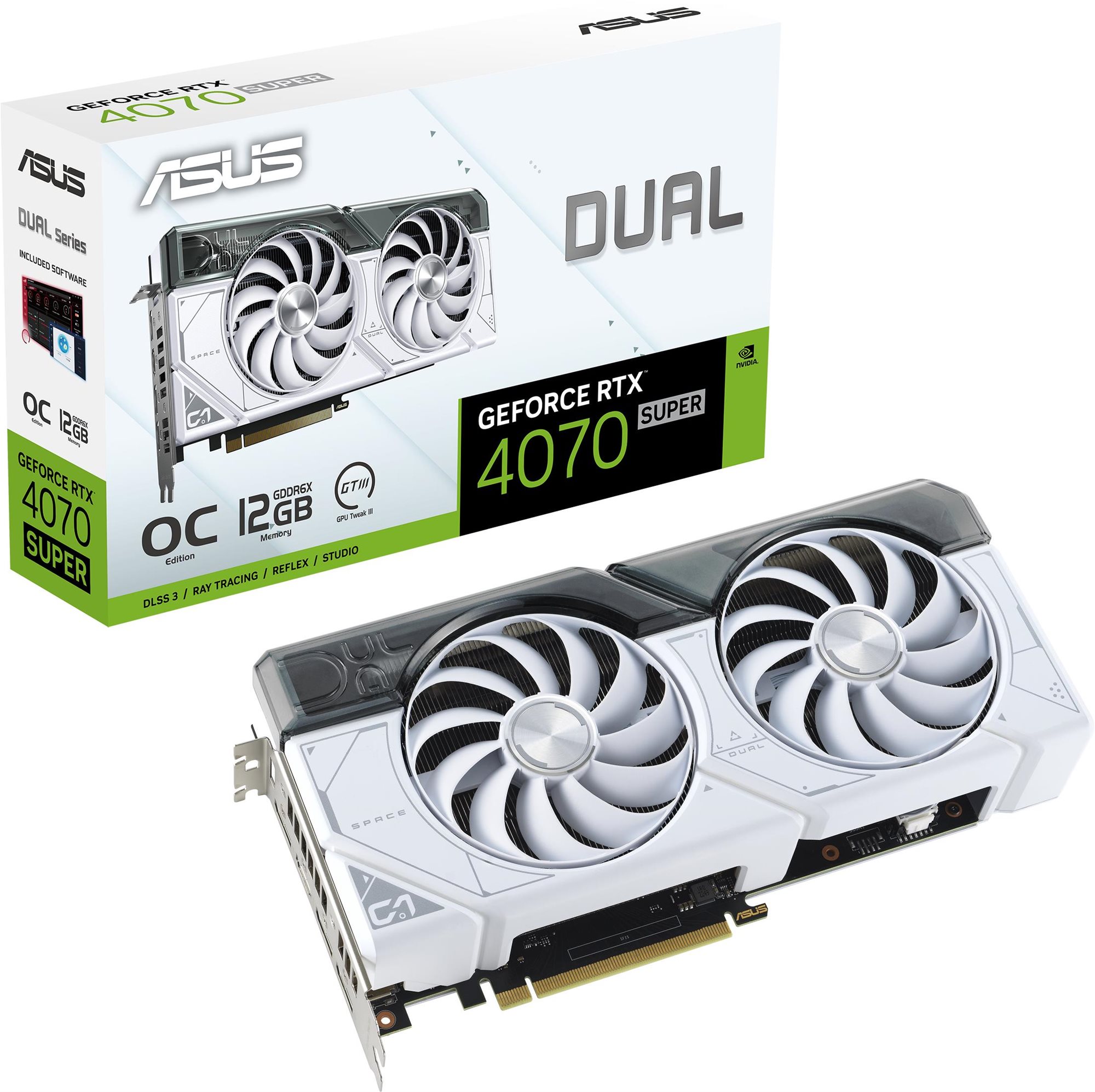 ASUS DUAL GeForce RTX 4070 SUPER 12G WHITE Grafická karta