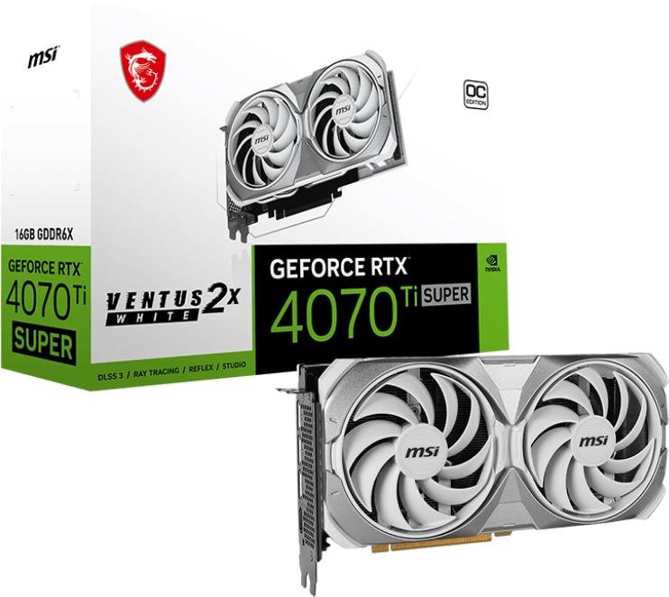MSI GeForce RTX 4070 Ti SUPER 16G VENTUS 2X WHITE OC Grafická karta
