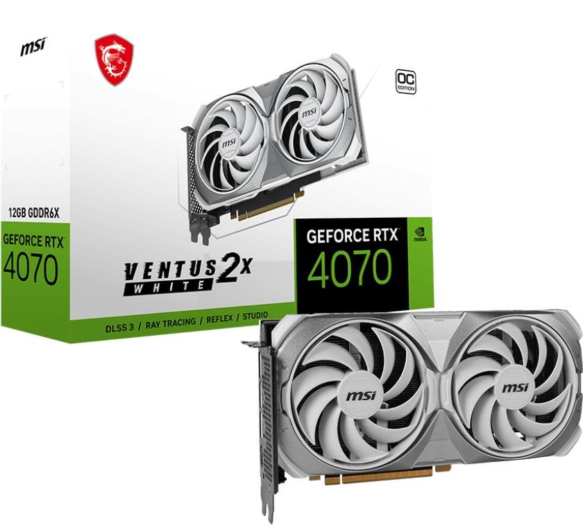 MSI GeForce RTX 4070 VENTUS 2X WHITE 12G OC Grafikkarte