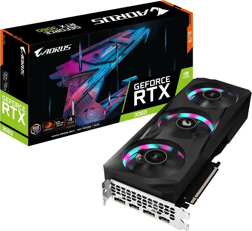 GIGABYTE AORUS GeForce RTX 3060 ELITE 12G Graphics Card