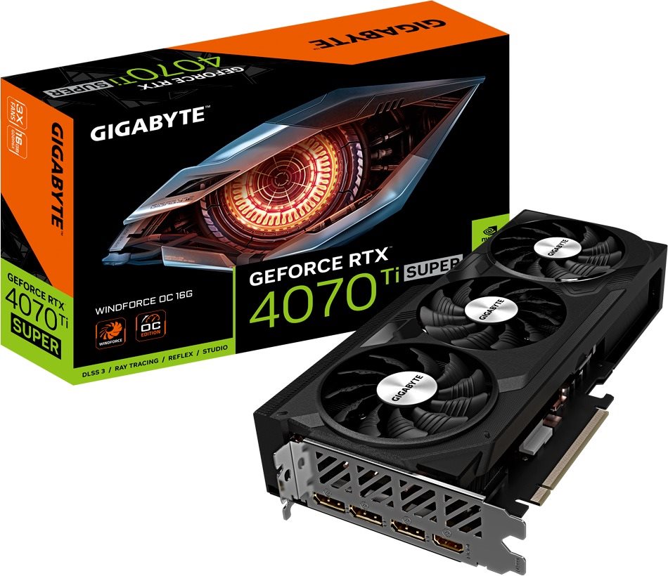 GIGABYTE GeForce RTX 4070 Ti SUPER WINDFORCE OC 16G Grafická karta