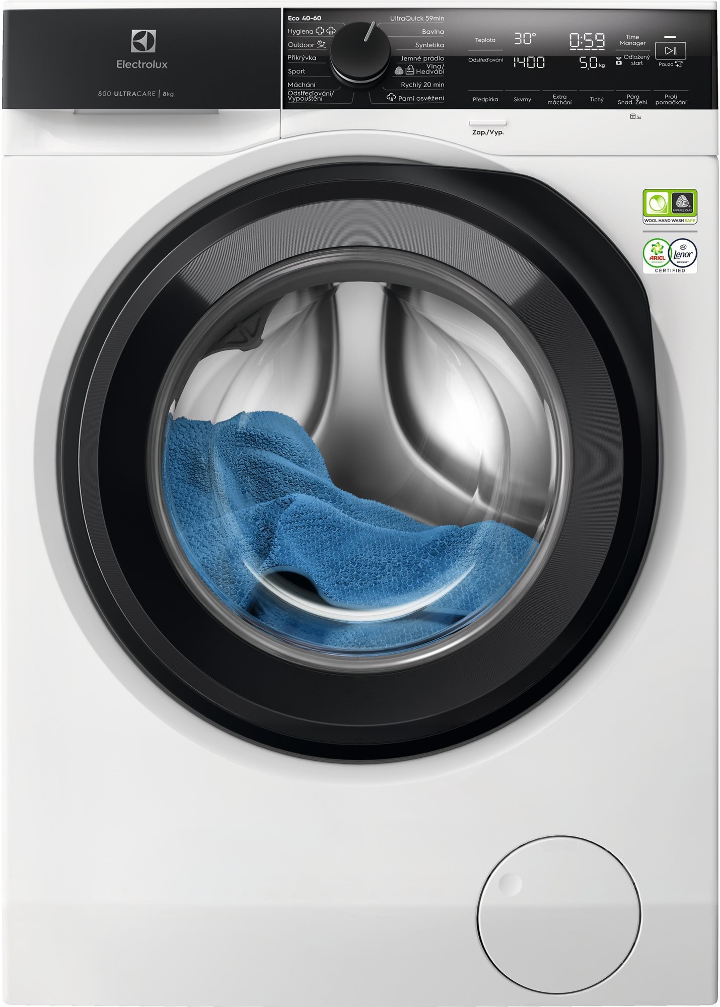 ELECTROLUX 800 UltraCare EW8F4482C Parní pračka