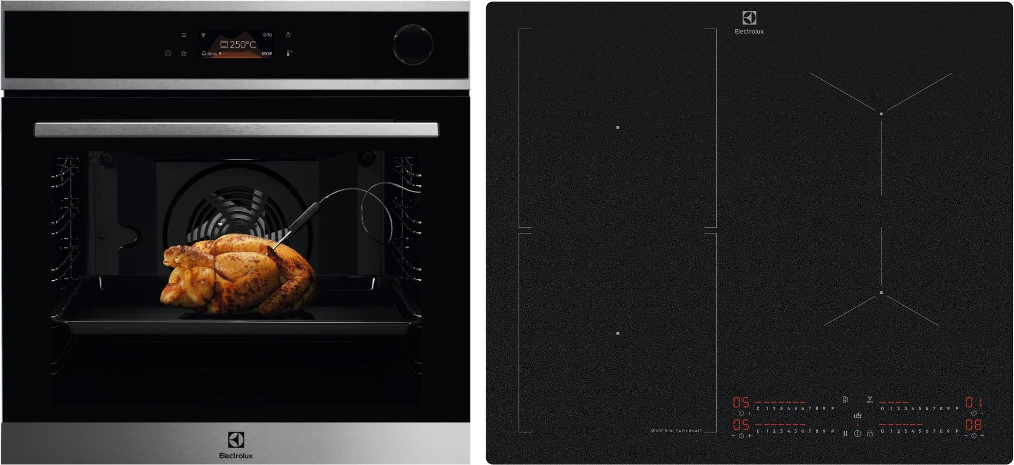 ELECTROLUX 700 SteamCrisp EOC8P39WX + ELECTROLUX 700 SaphirMatt...