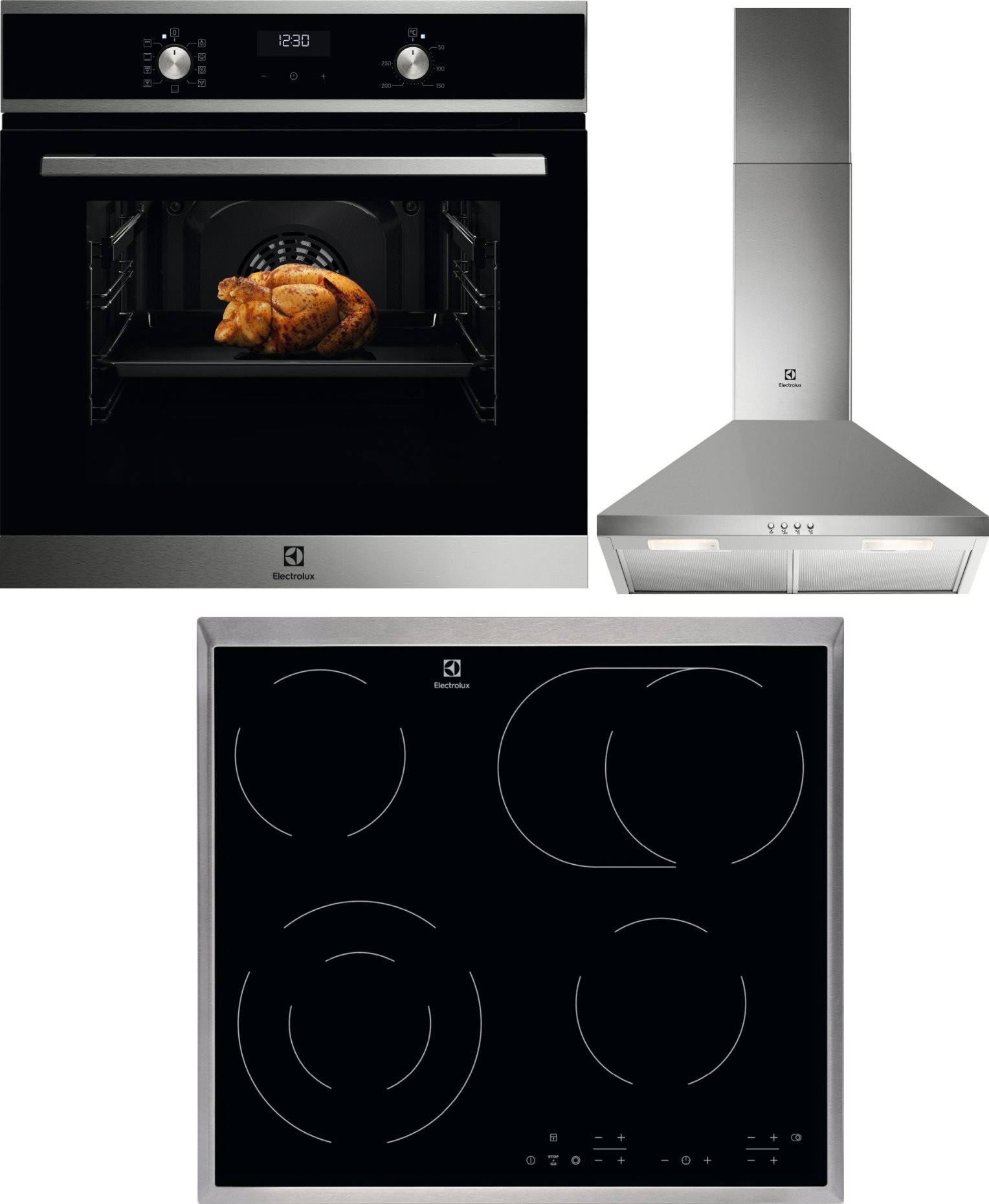 ELECTROLUX 600 PRO SteamBake EOD5H70BX + ELECTROLUX 300 EHF6346XOK...