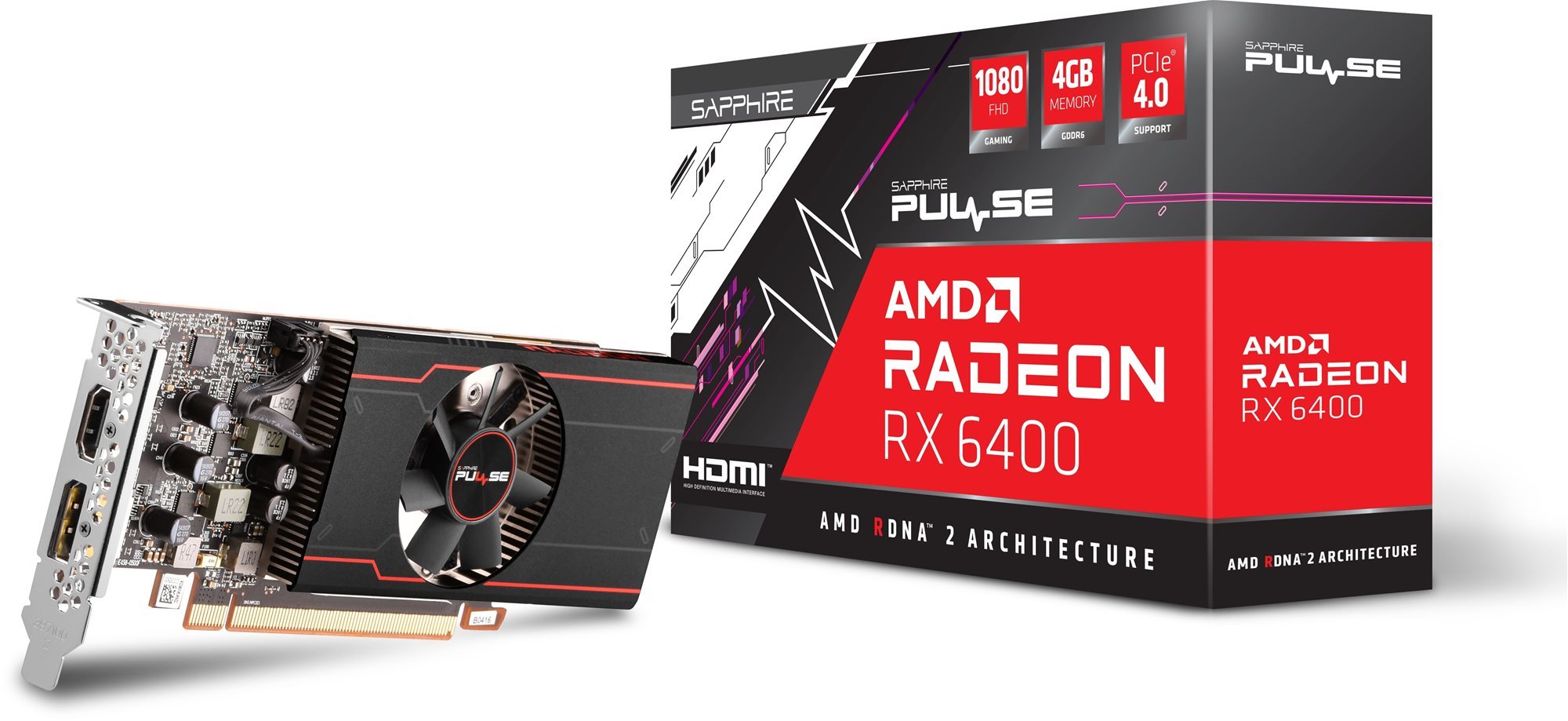 SAPPHIRE PULSE Radeon RX 6400 GAMING 4G Grafikkarte