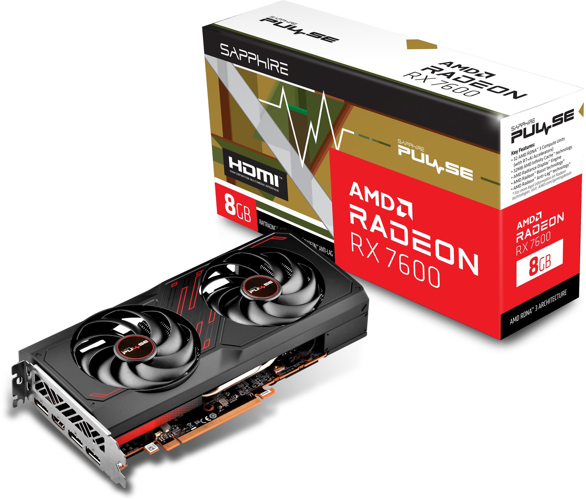 SAPPHIRE PULSE AMD Radeon RX 7600 8 G Grafická karta