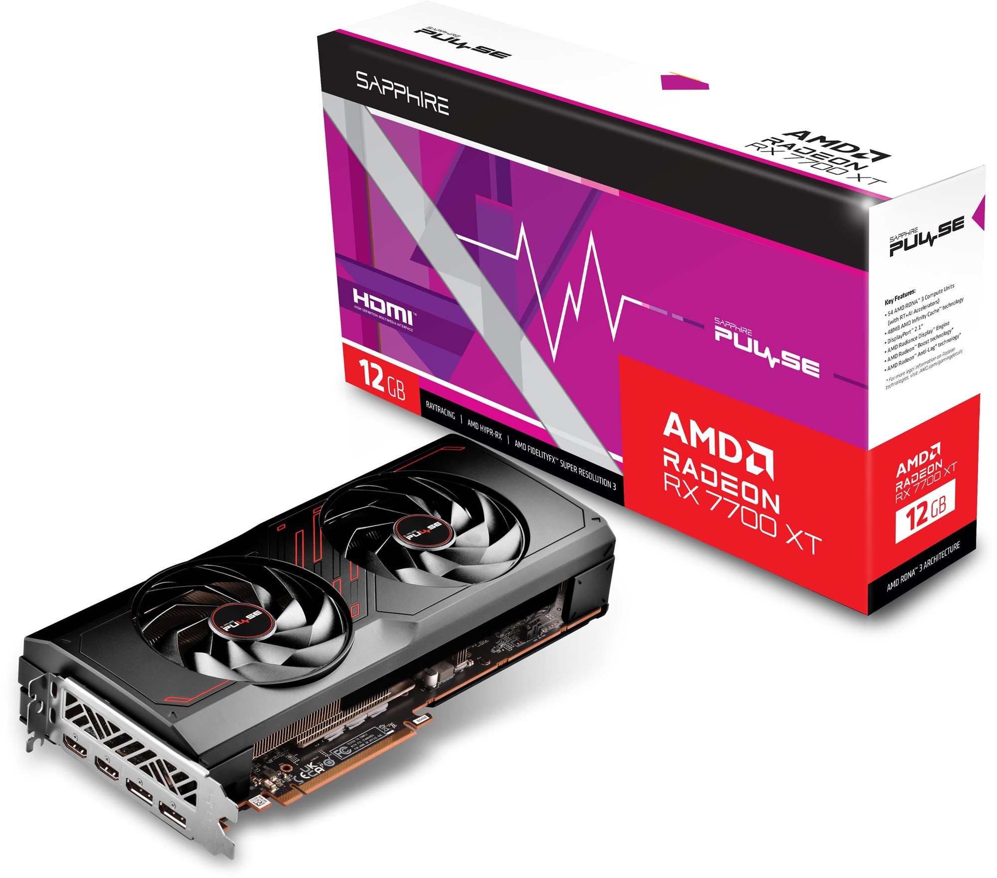 SAPPHIRE PULSE Radeon RX 7700 XT GAMING 12GB Videókártya