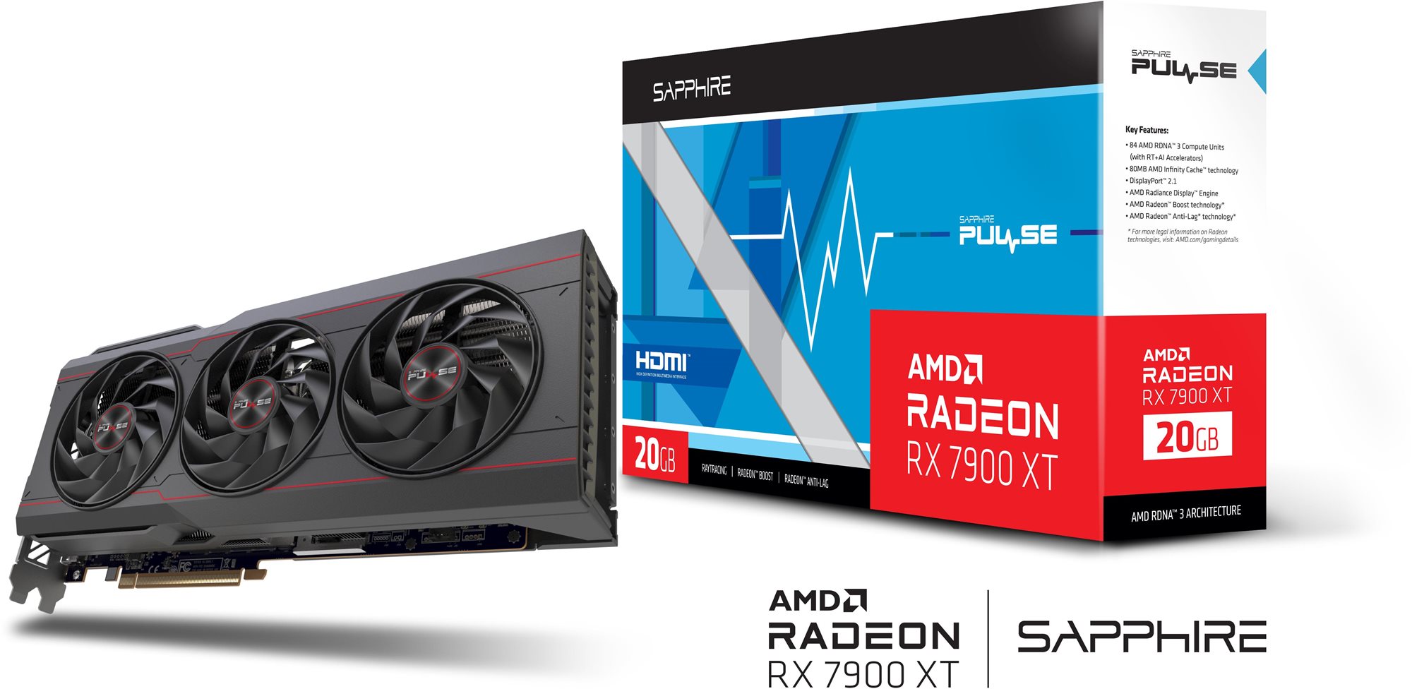 SAPPHIRE PULSE AMD Radeon RX 7900 XT 20G Videókártya