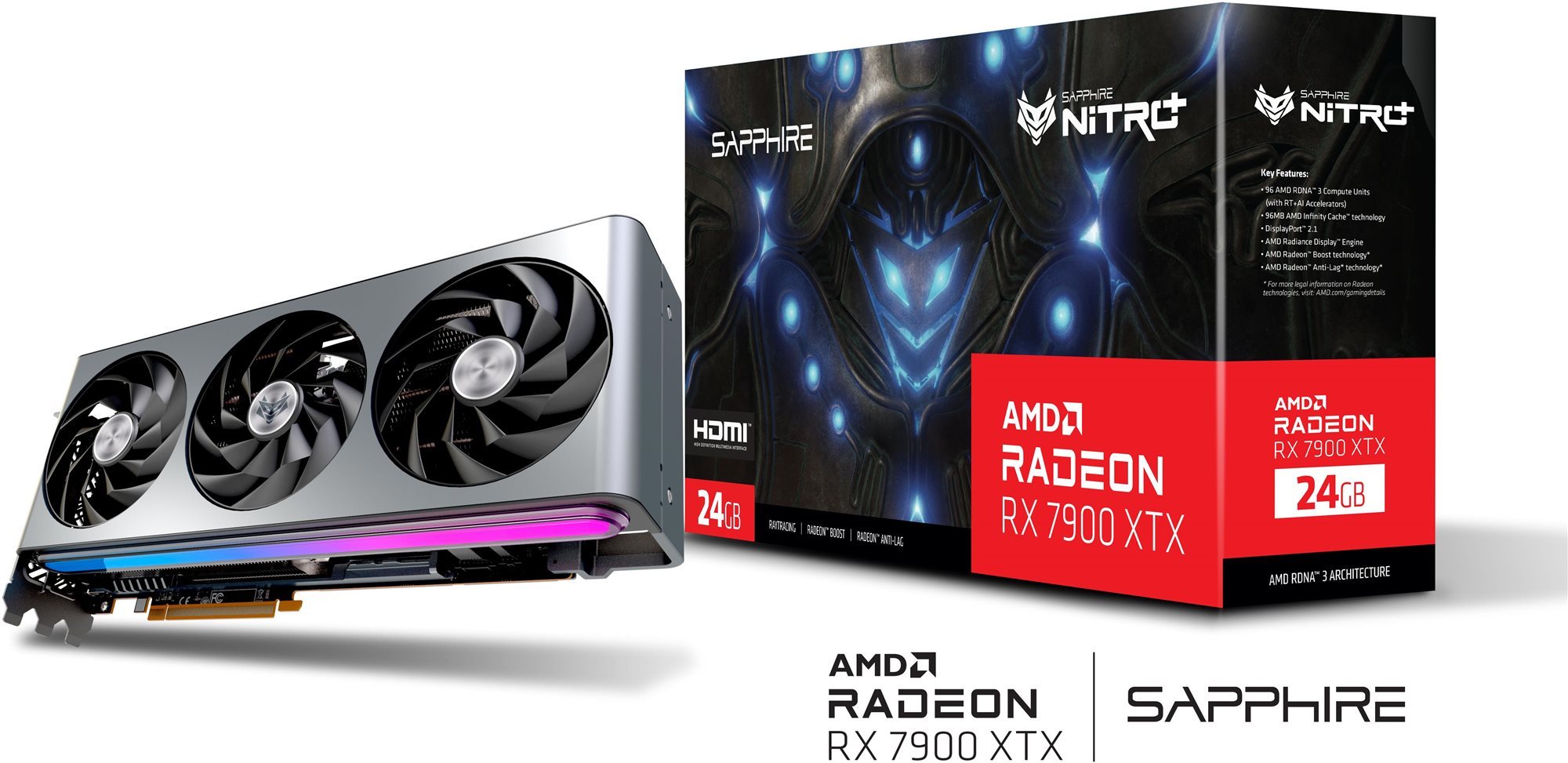 SAPPHIRE NITRO+ AMD Radeon RX 7900 XTX Vapor-X 24G Videókártya