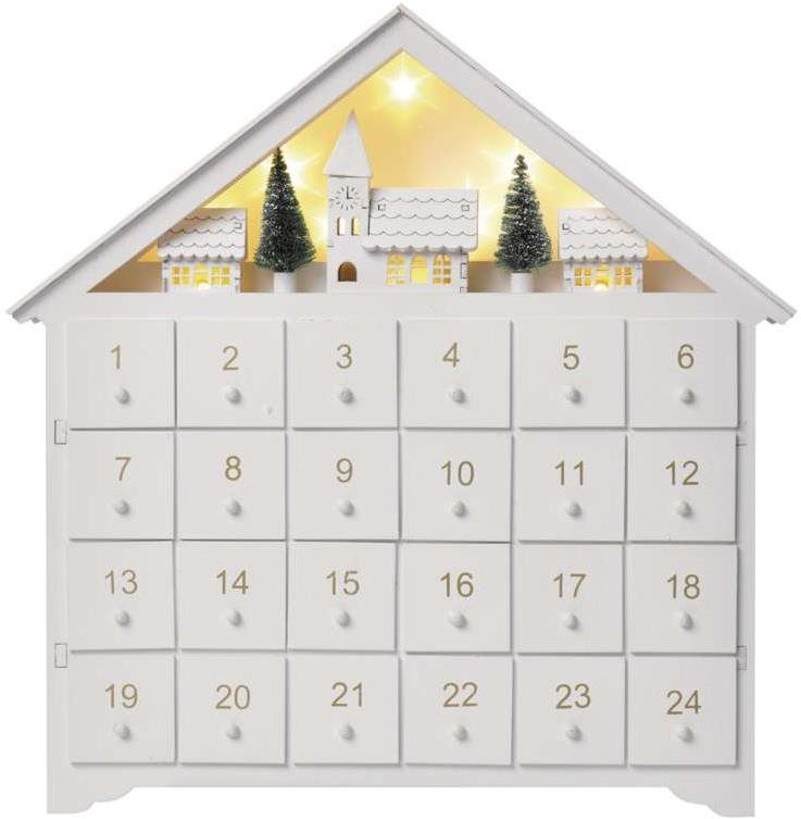 EMOS LED-es fa adventi naptár, 35x33 cm, 2x AA, beltéri,...