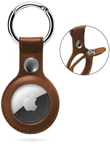 Epico AirTag Leather case with Epico logo – hnedá AirTag kľúčenka