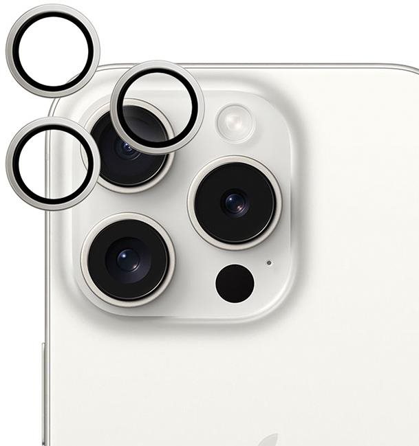 Epico iPhone 15 Pro/15 Pro Max kamera védő fólia - alumínium, fehér...