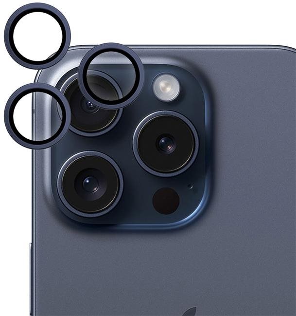 Epico iPhone 15 Pro/15 Pro Max kamera védő fólia - alumínium, kék...