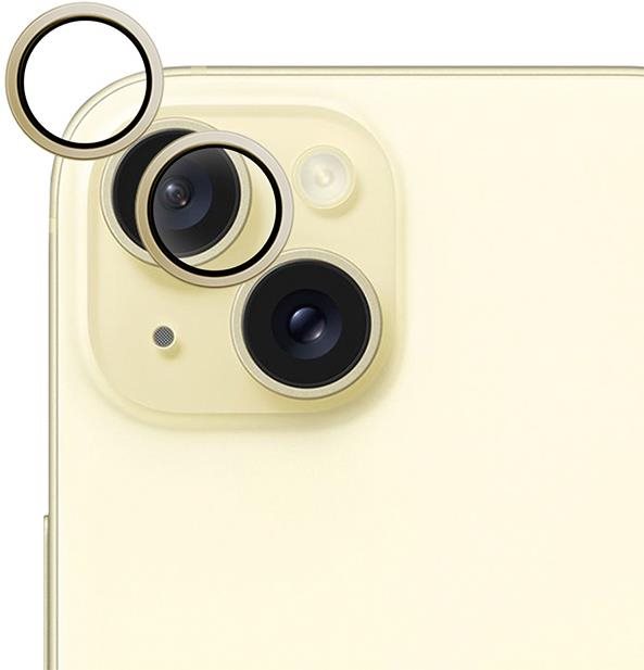 Epico Aluminium Schutzglas für iPhone 15 / 15 Plus - gelb...