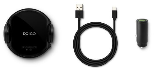 Epico SENSOR WIRELESS CAR CHARGER + CAR CHARGER - noir Support...
