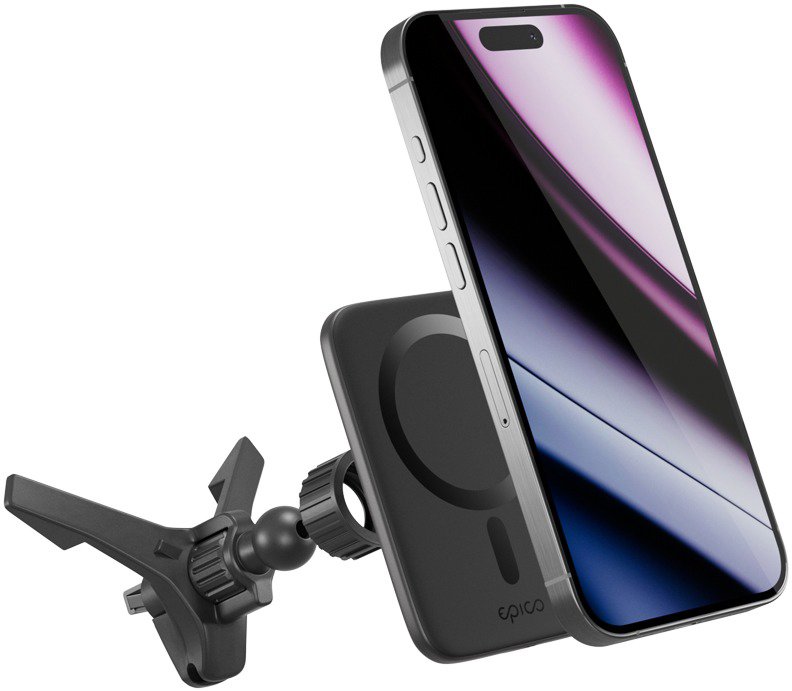 Epico Qi2 Mag+ vezeték nélküli autós töltő - Fekete MagSafe...