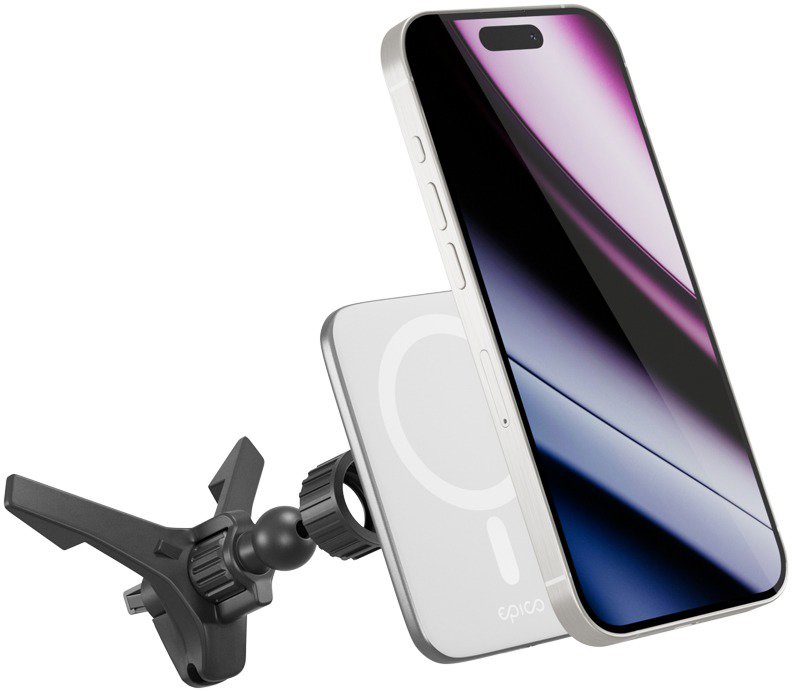 Epico Qi2 Mag+ bezdrôtová autonabíjačka – strieborná/biela MagSafe...