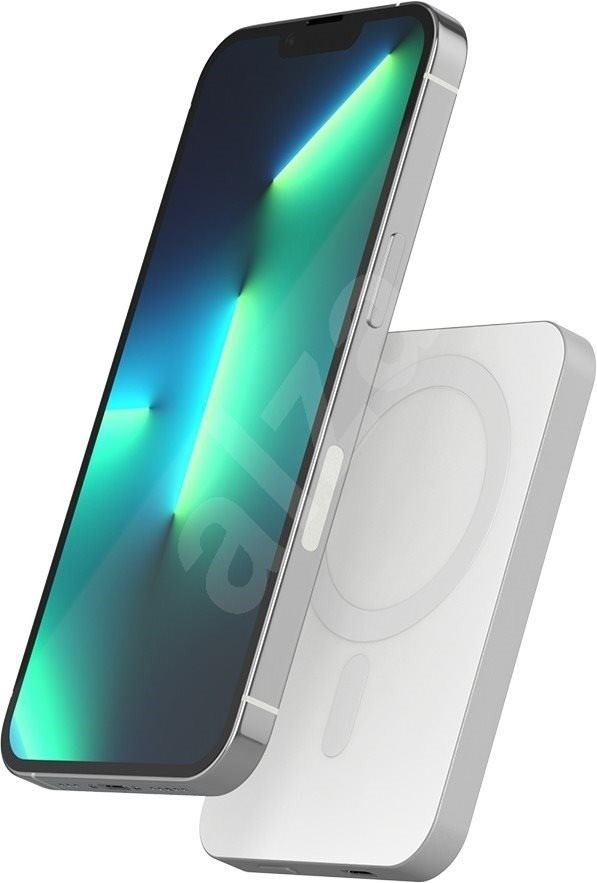 Epico 5000 mAh Aluminium Powerbank mit MagSafe Halterung - silber...