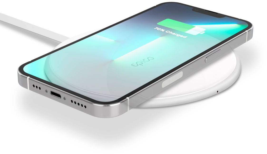 Epico Ultrathin 10W Wireless Charger with Integrated Cable - White...