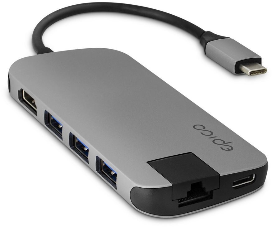 Epico MULTIMEDIA HUB 2019 - Space Grey Port Replicator