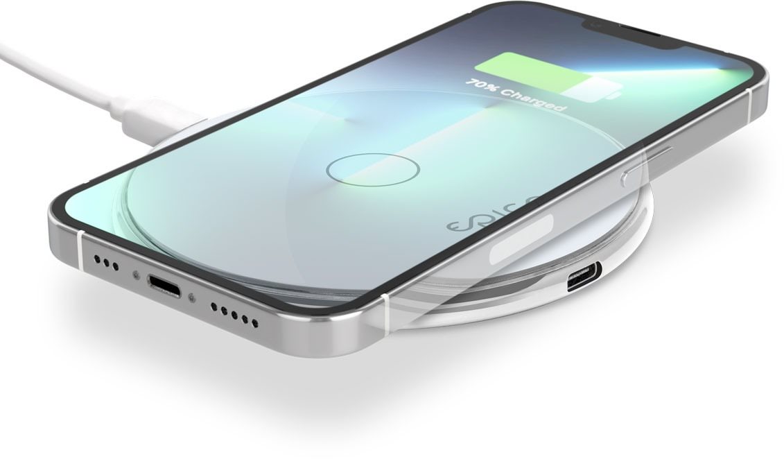 Epico Wireless Charger 10W/7.5W/5W - White and Silver Wireless...