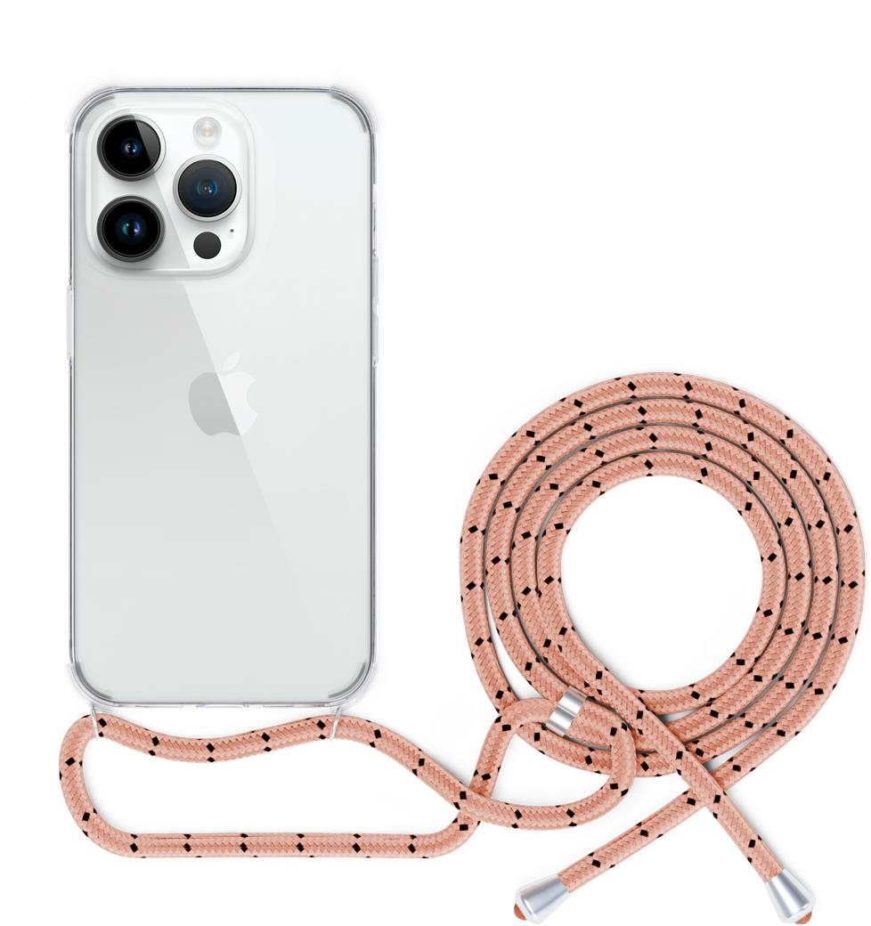 Epico Transparentes Cover mit Lanyard für iPhone 13 Pro - pink...