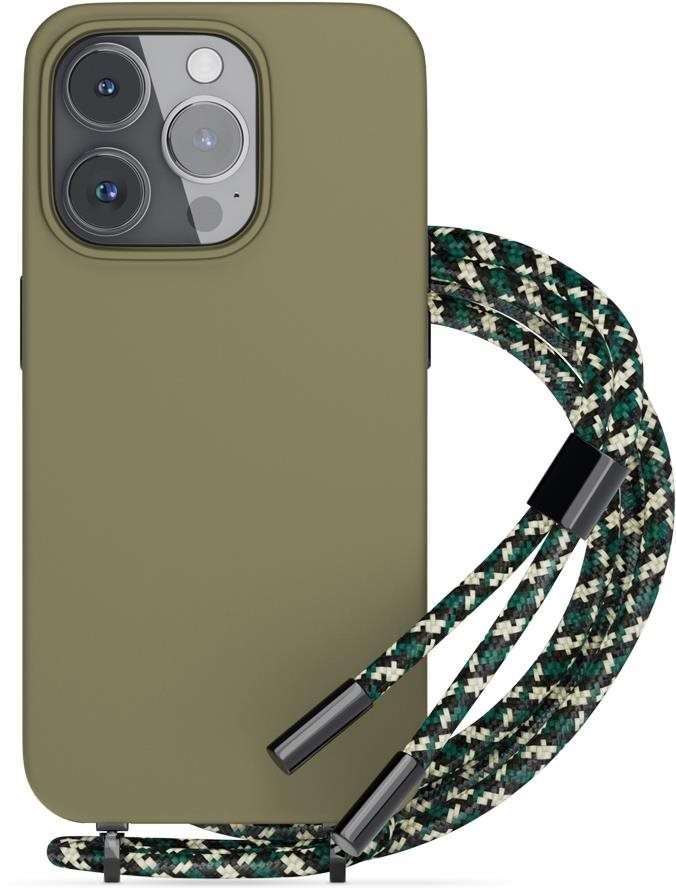 EPICO silikónový kryt so šnúrkou na iPhone 13/14 - zelený Kryt na...