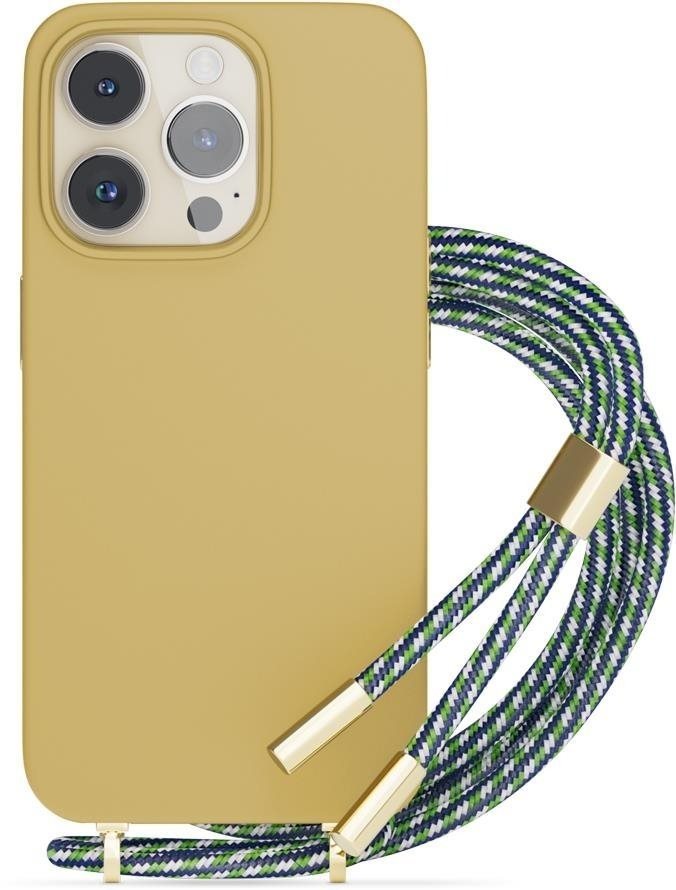 EPICO Silikonhülle mit Umhängeband für iPhone 14 Pro - sandfarben...