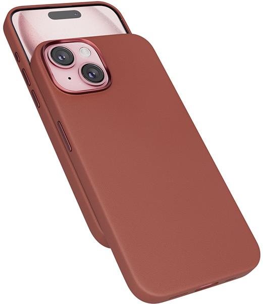 Epico Mag+ iPhone 15 Plus barna bőr tok Telefon tok