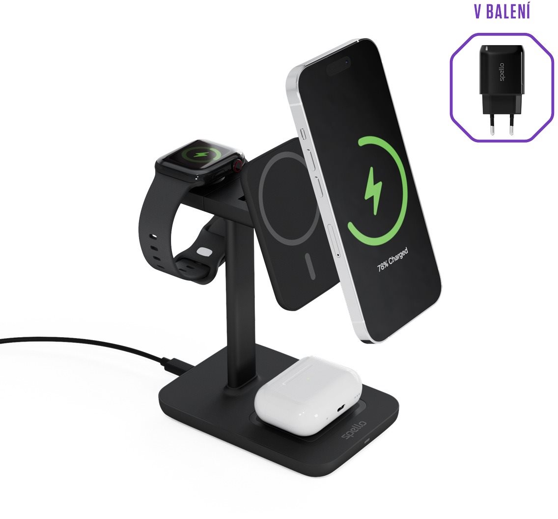 Spello by Epico 3in1 Wireless-Ladestation mit MagSafe-Unterstützung...