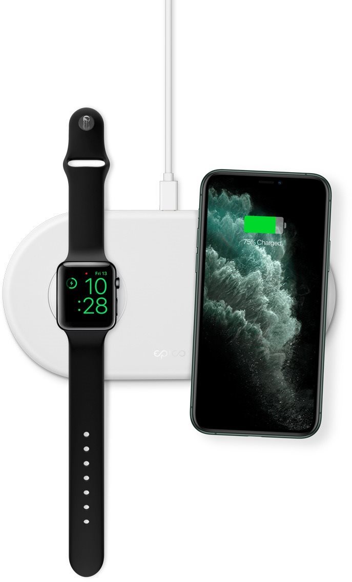 Epico Apple Watch, iPhone töltőpad + adapter - fehér Vezeték...