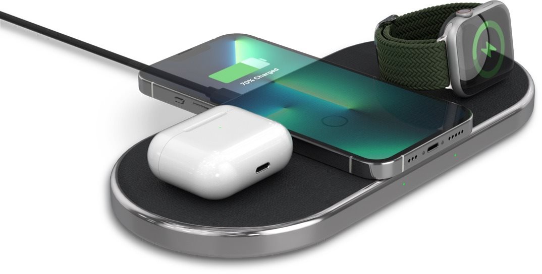 Epico 3in1 Wireless Charger mit Adapter Kabelloses Ladegerät
