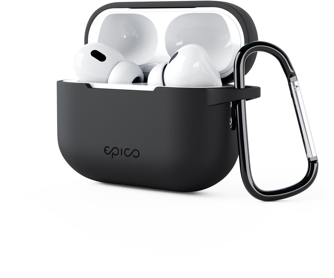 Epico Silikonhülle für Airpods Pro 2 mit Karabiner - schwarz...
