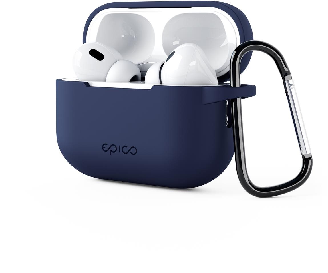 Epico Airpods Pro 2 sötétkék szilikon tok karabinerrel Fülhallgató...
